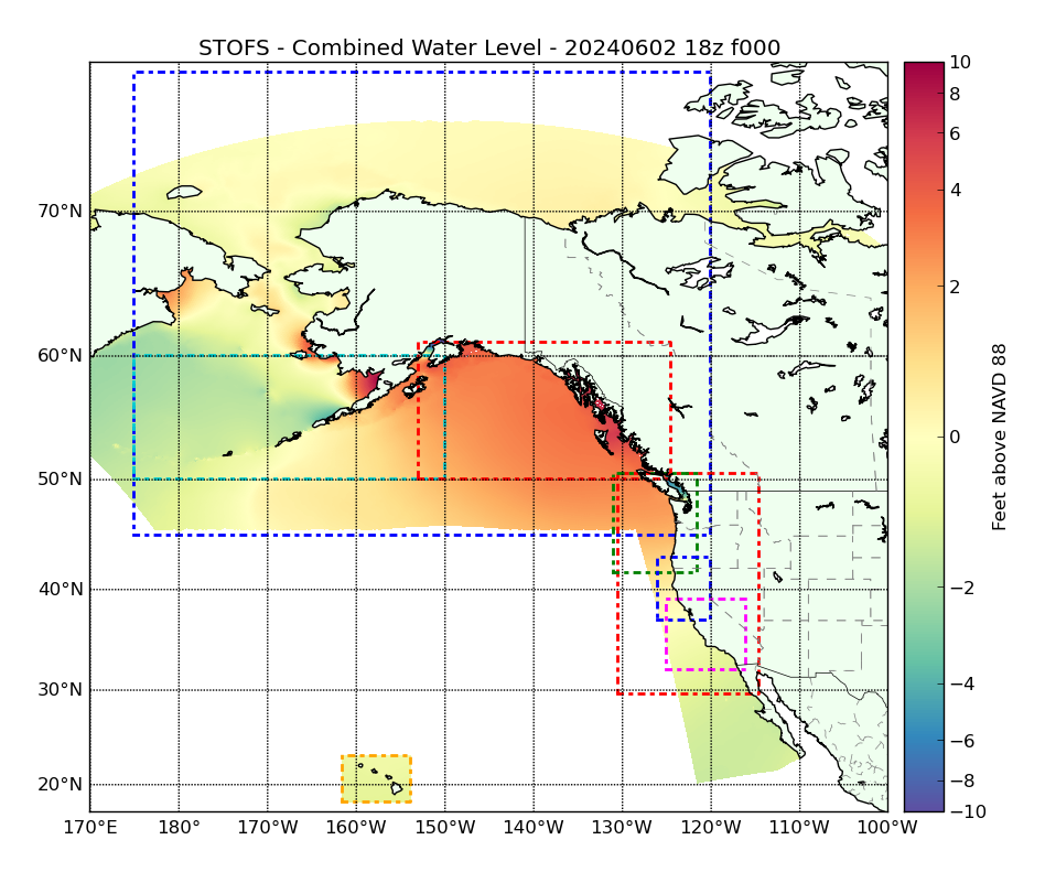 Image map of STOFS Surge Model Guidance Areas