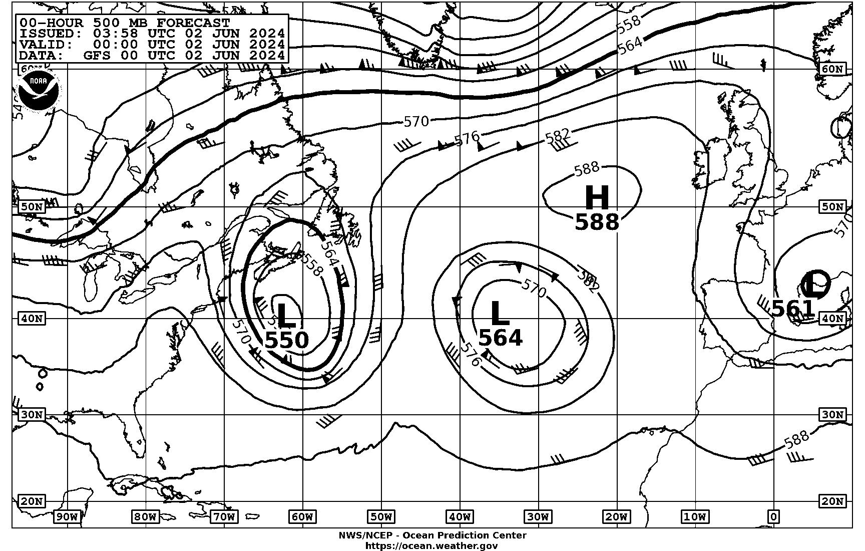 Image of 500-mb Forecasts