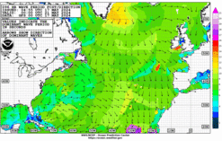 Latest 96 hour Atlantic wave period forecast