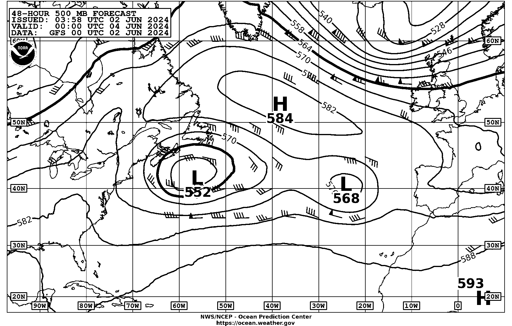 Image of 48-Hour 500-mb Forecasts