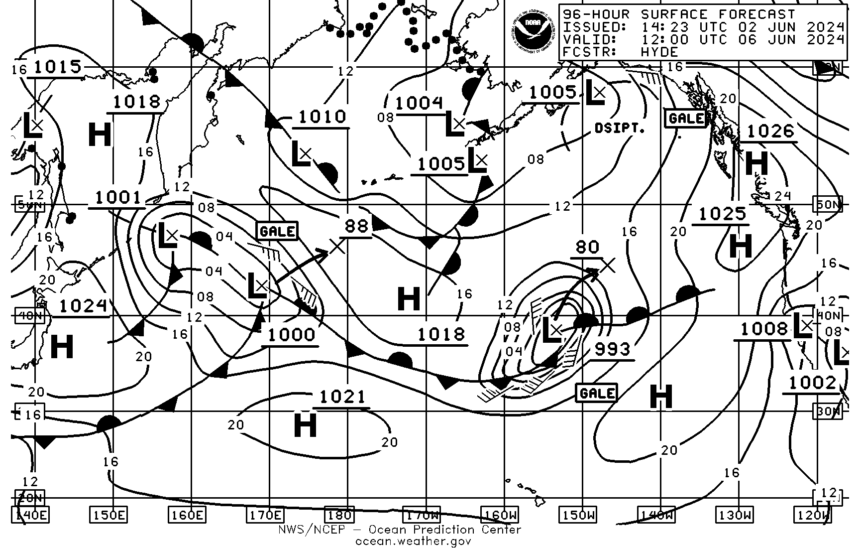 Image of 96-Hour Surface Forecasts