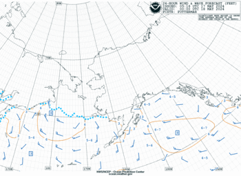 Latest 24 hour Pacific (Alaska) wind & wave forecast