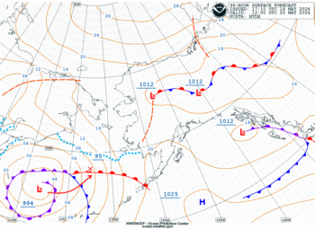 Latest 96 hour Pacific surface forecast