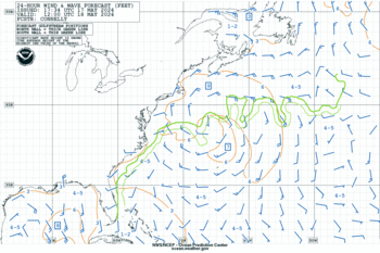 Latest 24 hour Atlantic wind & wave forecast