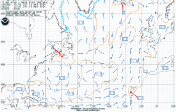 Latest 72 hour Atlantic wind & wave forecast