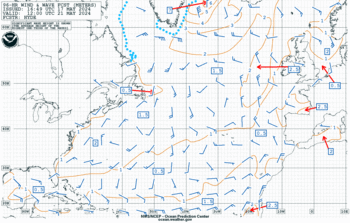 Latest 96 hour Atlantic wind & wave forecast