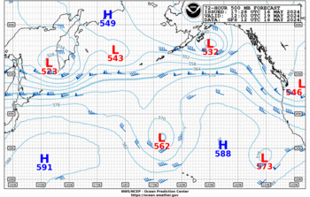 Latest 72 hour Pacific 500 mb forecast--High Seas