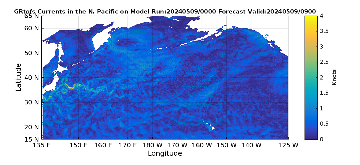 Global RTOFS 9 Hour Currents image (kt)