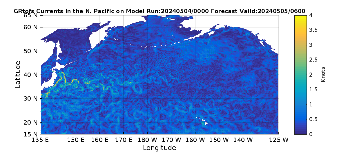 Global RTOFS 30 Hour Currents image (kt)