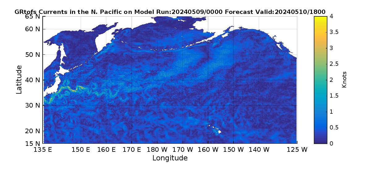Global RTOFS 42 Hour Currents image (kt)
