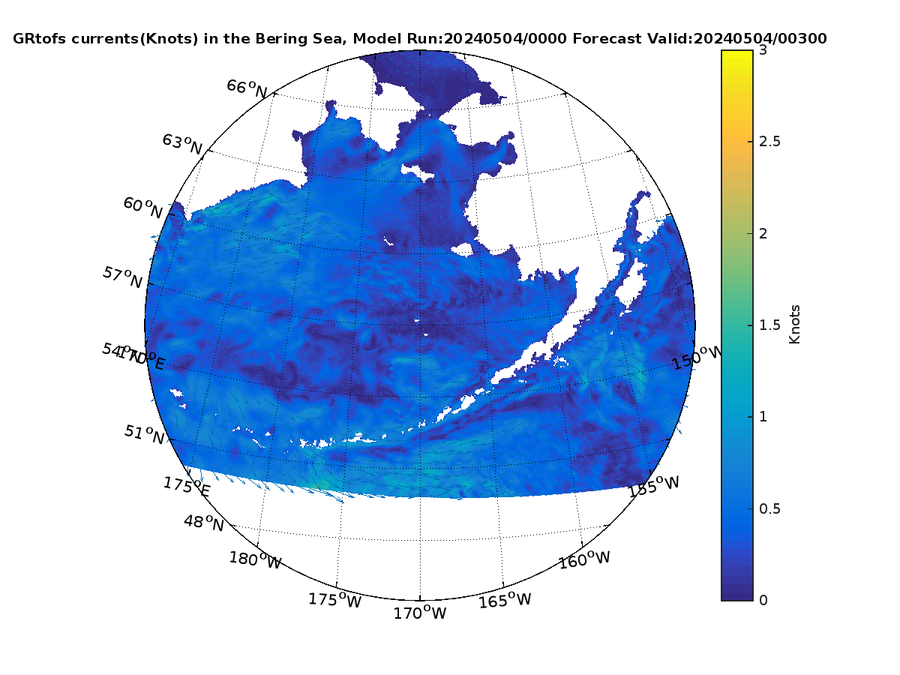 Global RTOFS 3 Hour Currents image (kt)