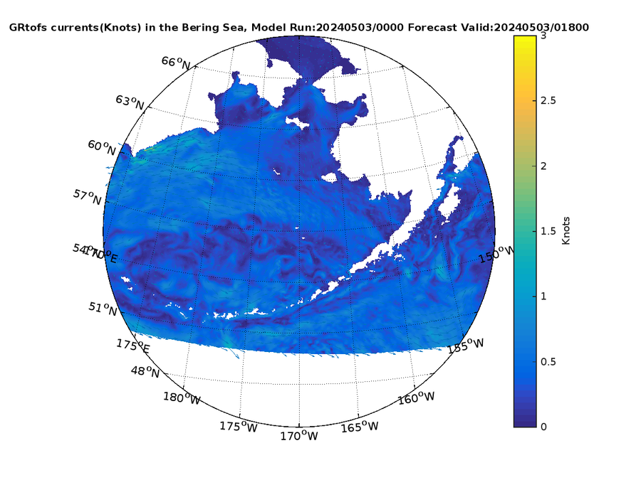 Global RTOFS 18 Hour Currents image (kt)