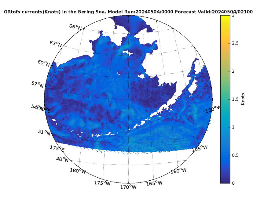 Global RTOFS 21 Hour Currents image (kt)