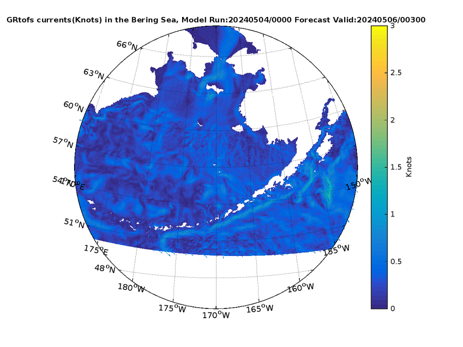 Global RTOFS 51 Hour Currents image (kt)