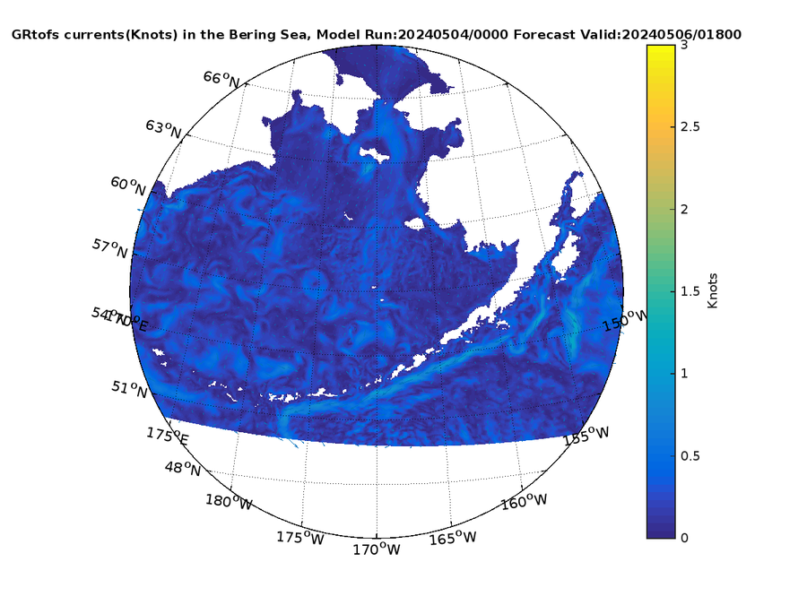 Global RTOFS 66 Hour Currents image (kt)
