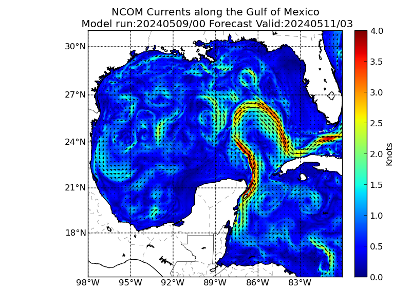 NCOM 51 Hour Currents image (kt)