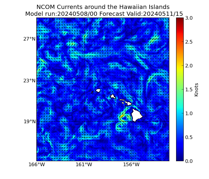 NCOM 87 Hour Currents image (kt)