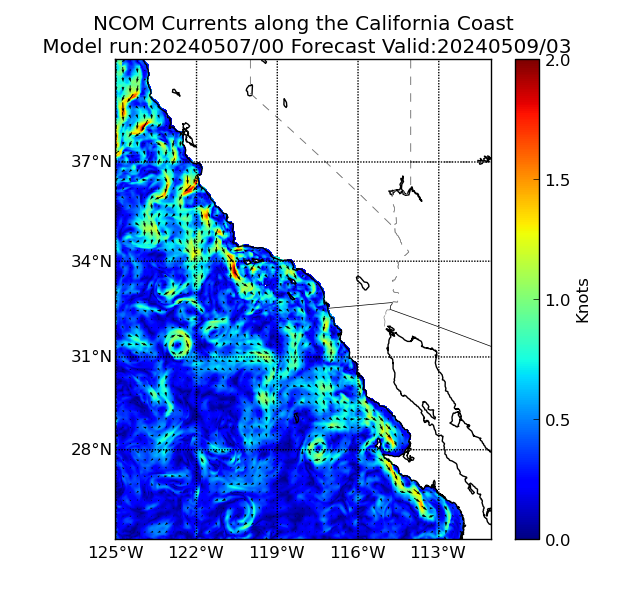 NCOM 51 Hour Currents image (kt)