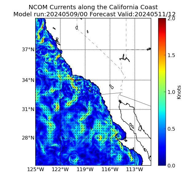 NCOM 60 Hour Currents image (kt)