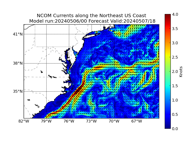 NCOM 42 Hour Currents image (kt)