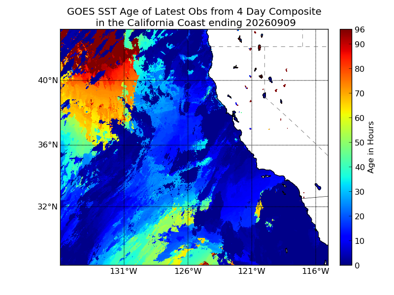 GOES Observation Age image (Hours)