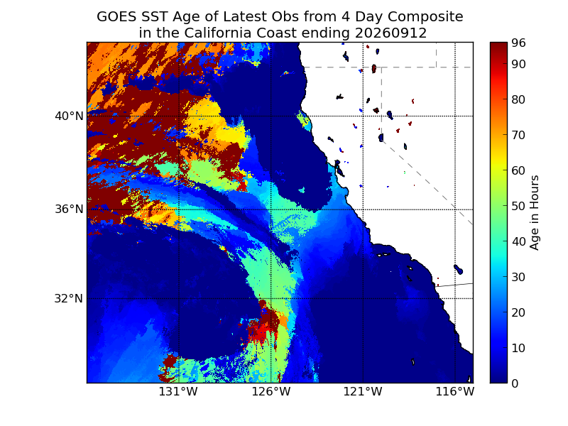 GOES Observation Age image (Hours)
