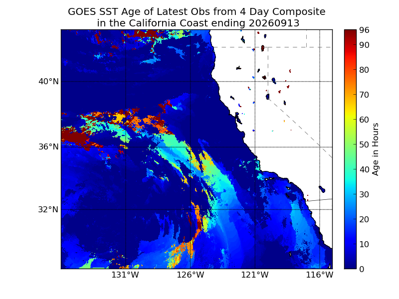 GOES Observation Age image (Hours)