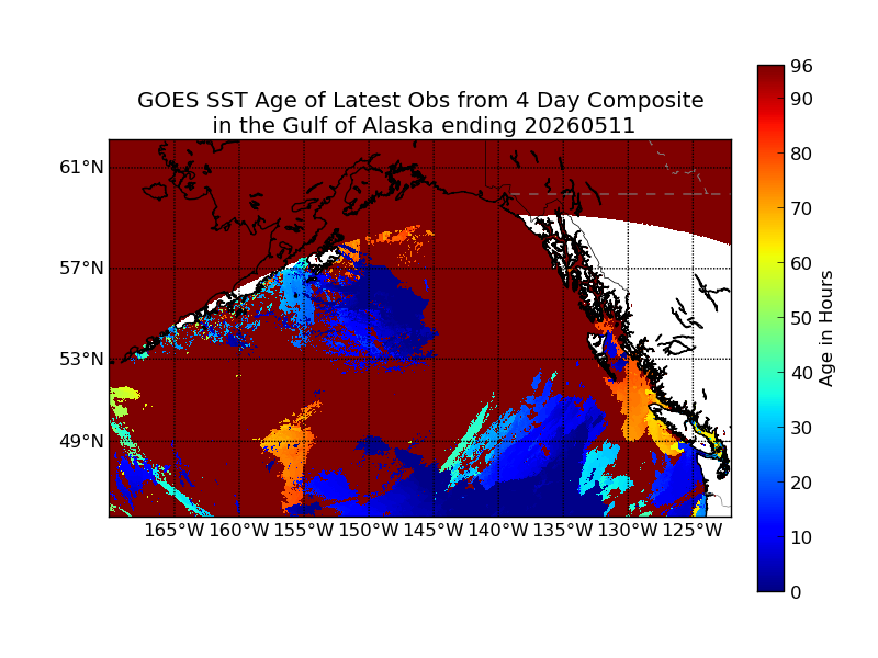 GOES Observation Age image (Hours)