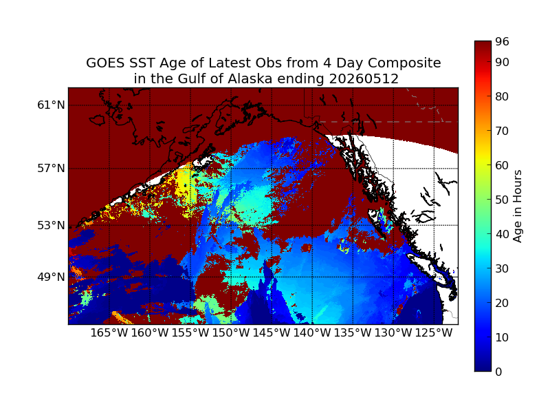 GOES Observation Age image (Hours)