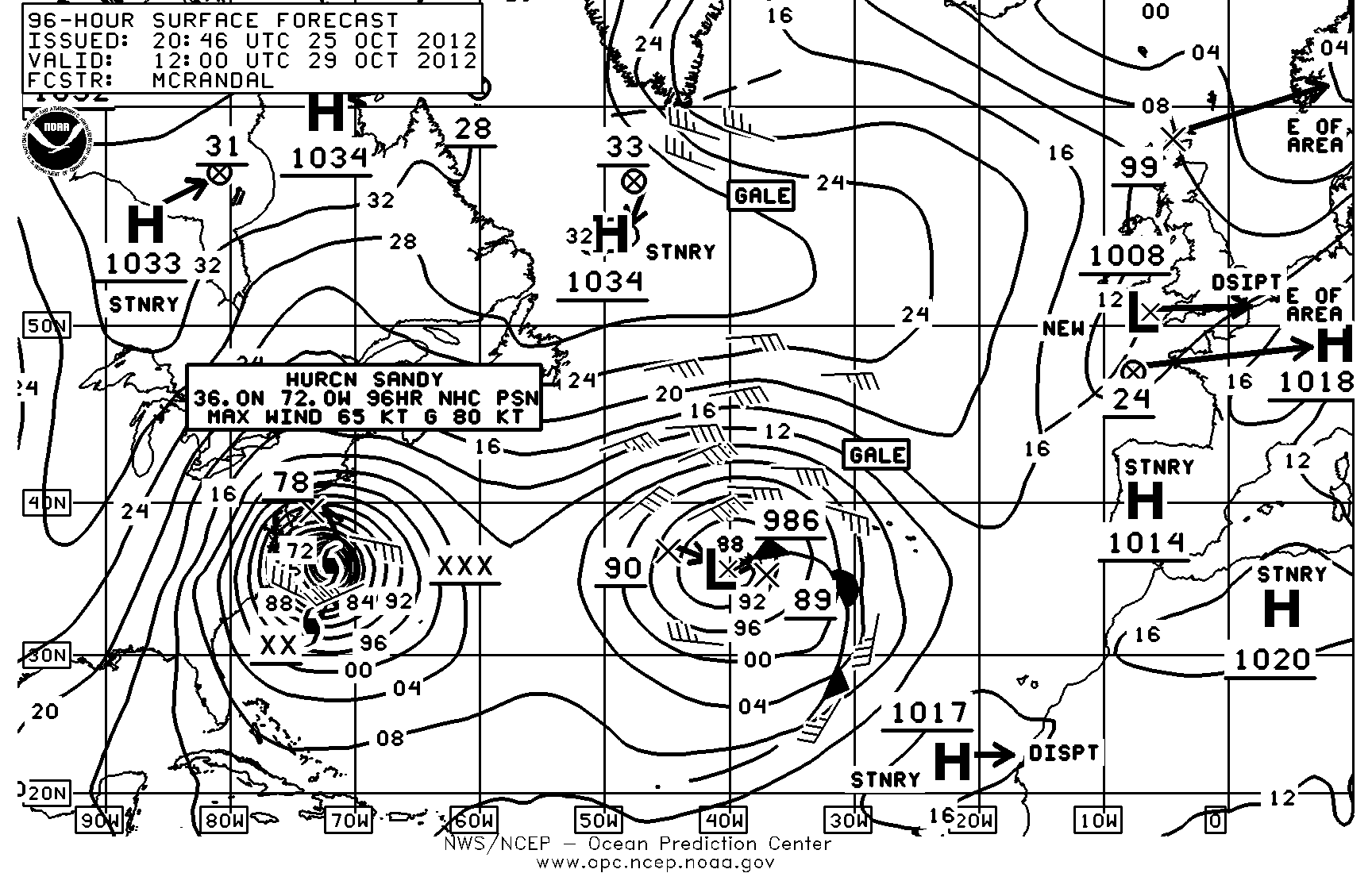 48 Hour Atlantic Surface Forecast