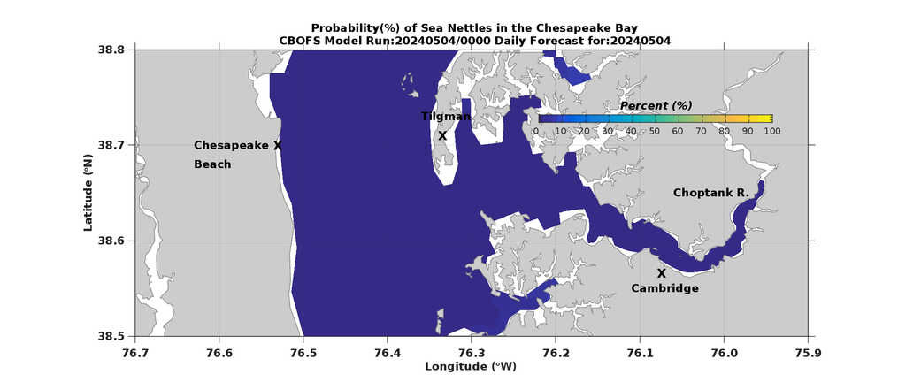 Sea Nettles Probability of Encounters image (%)