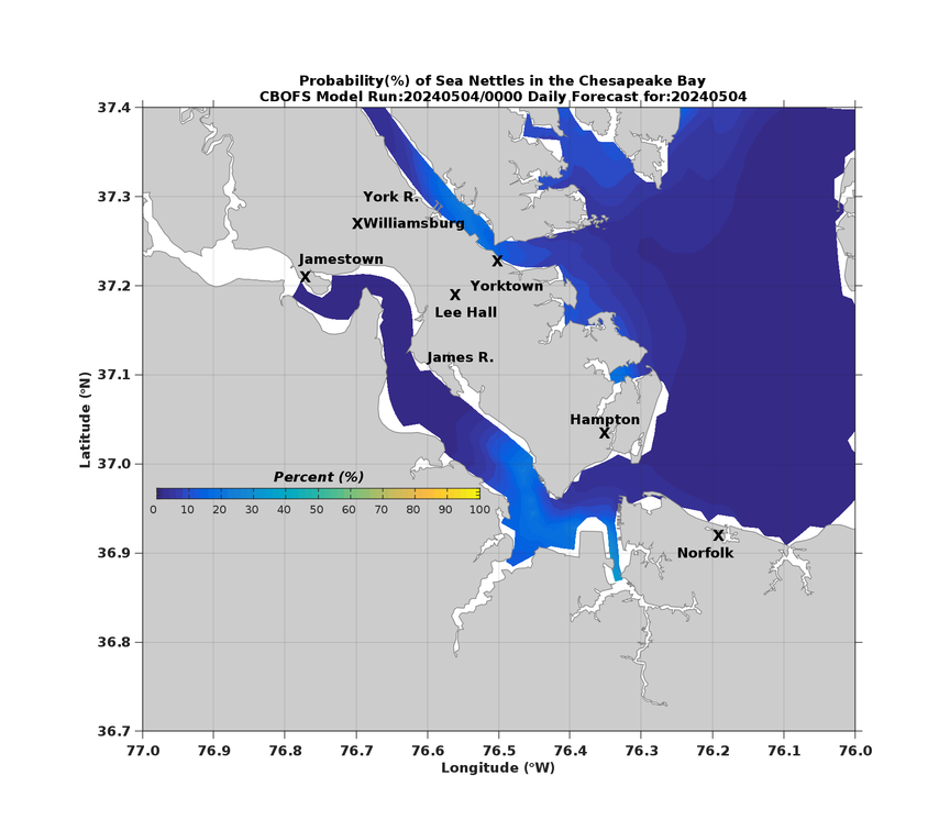 Sea Nettles Probability of Encounters image (%)