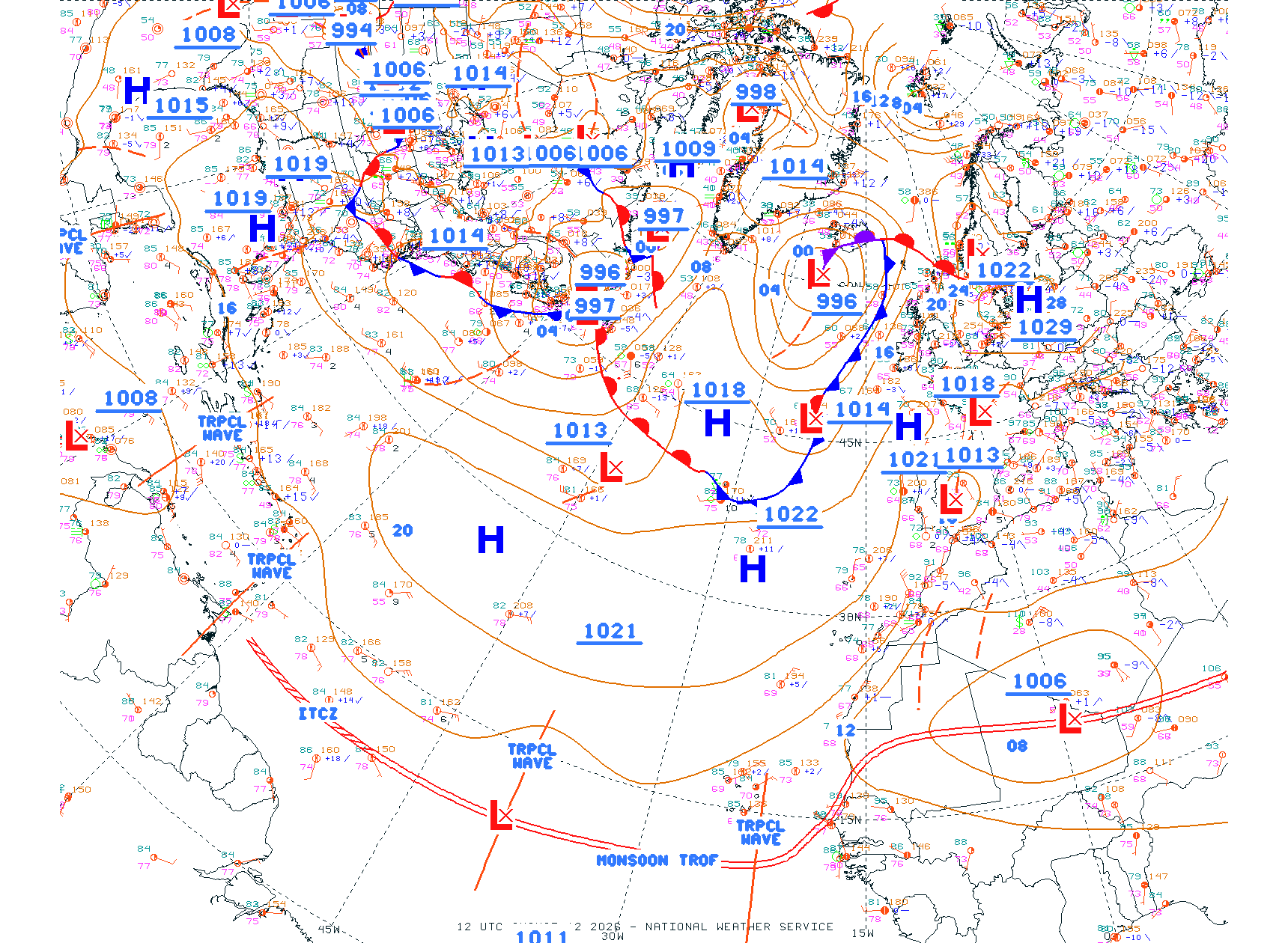 N Atlantic Ocean - Difax Version