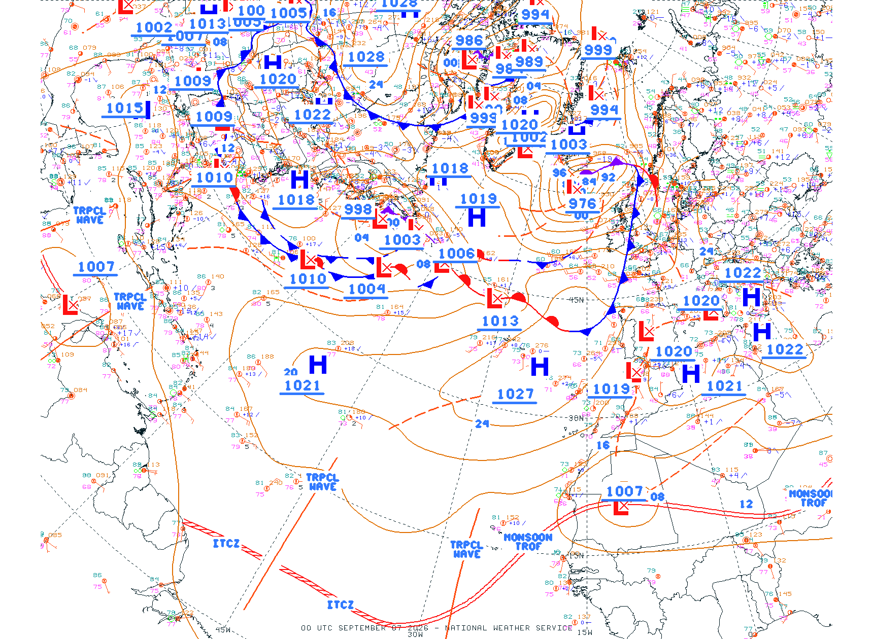 N Atlantic Ocean - Difax Version