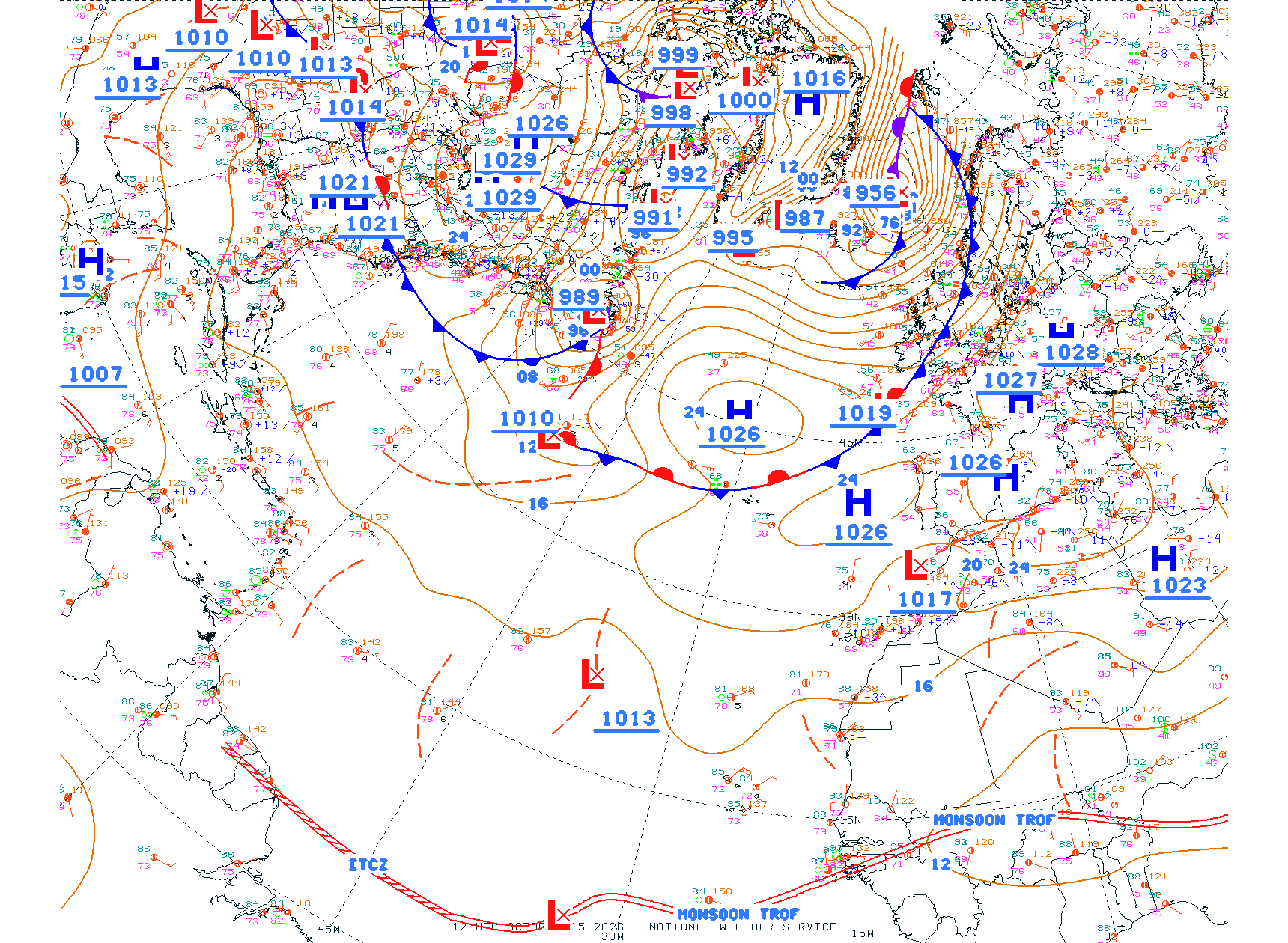 N Atlantic Ocean - Difax Version