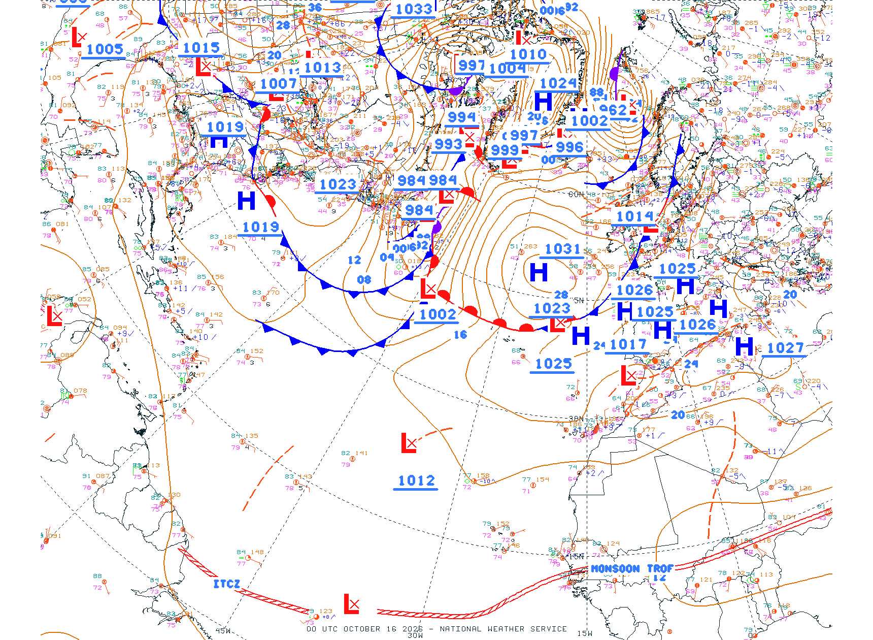 N Atlantic Ocean - Difax Version
