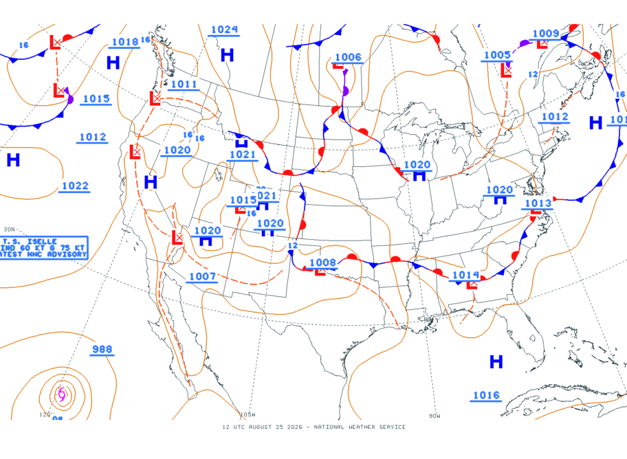 Continental USA - No Surface Data