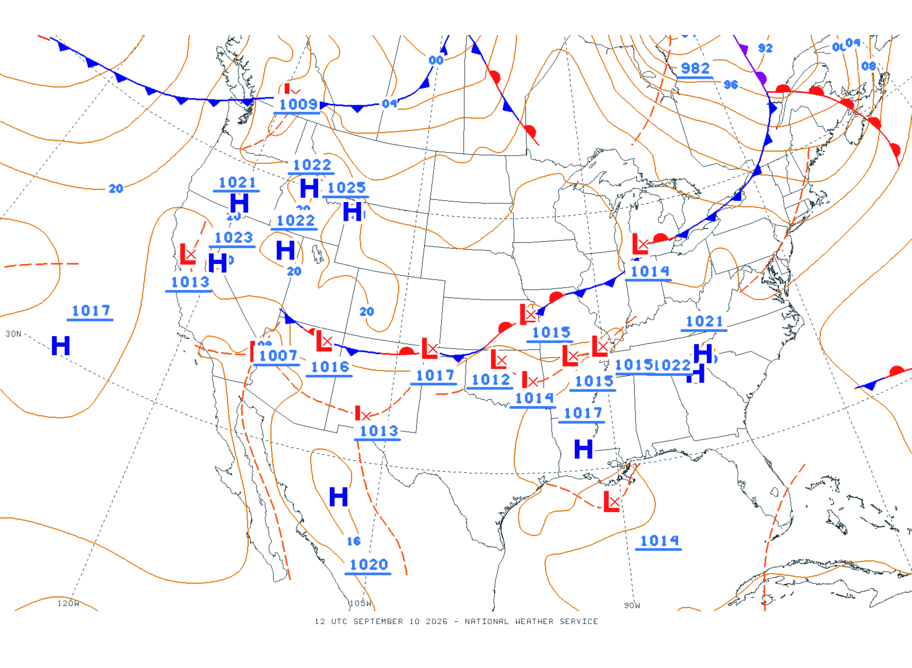 Continental USA - No Surface Data