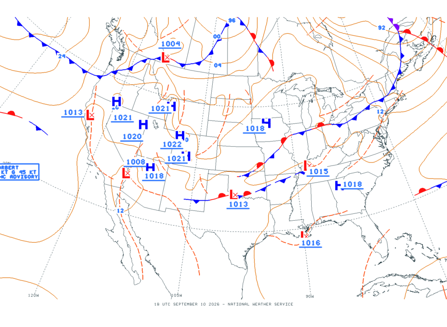 Continental USA - No Surface Data