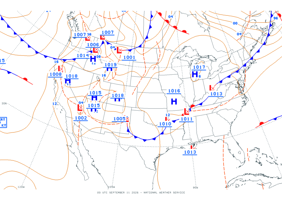 Continental USA - No Surface Data
