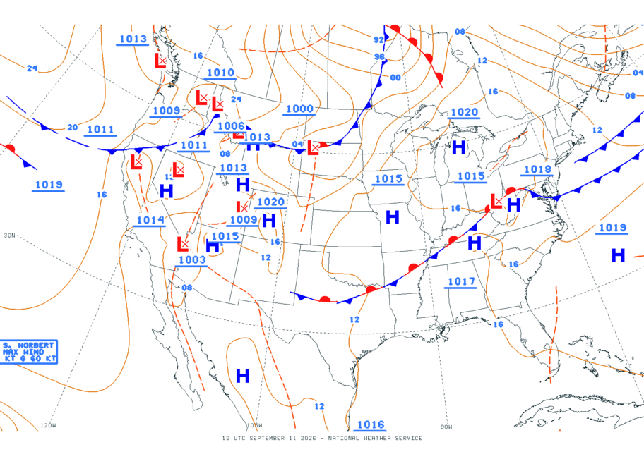 Continental USA - No Surface Data