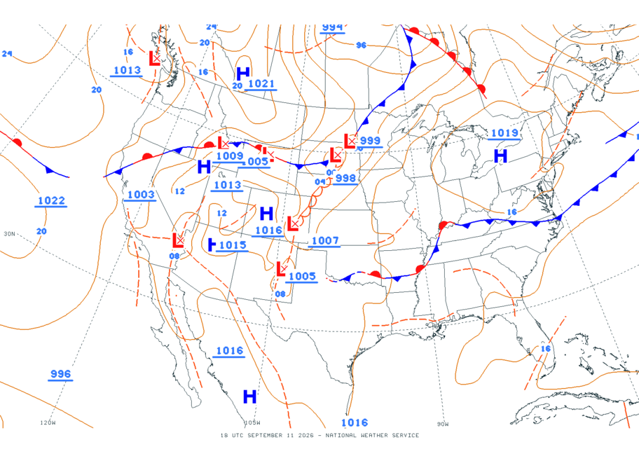 Continental USA - No Surface Data