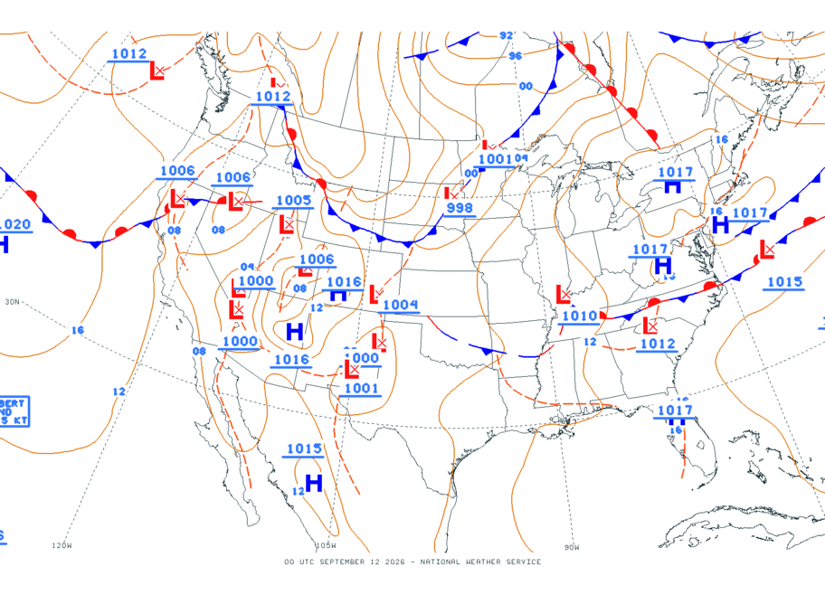 Continental USA - No Surface Data