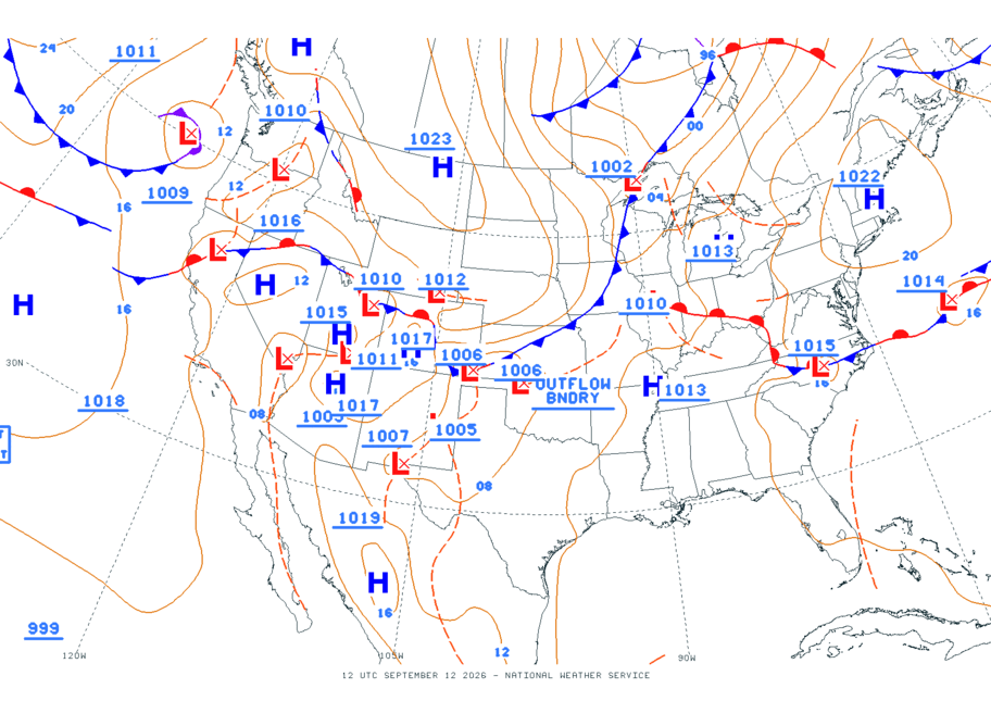 Continental USA - No Surface Data