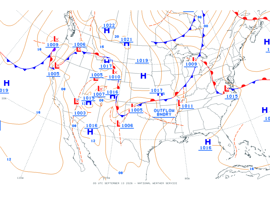 Continental USA - No Surface Data