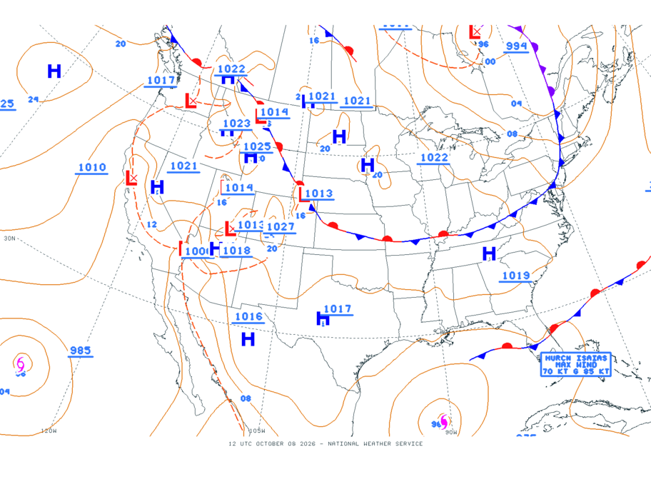 Continental USA - No Surface Data