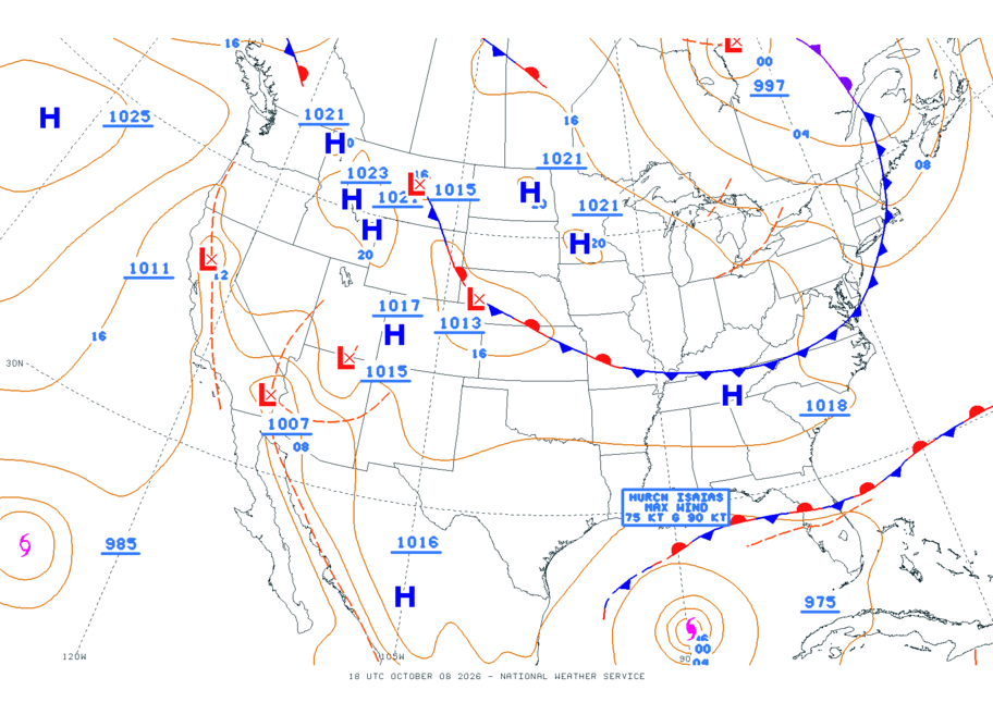 Continental USA - No Surface Data