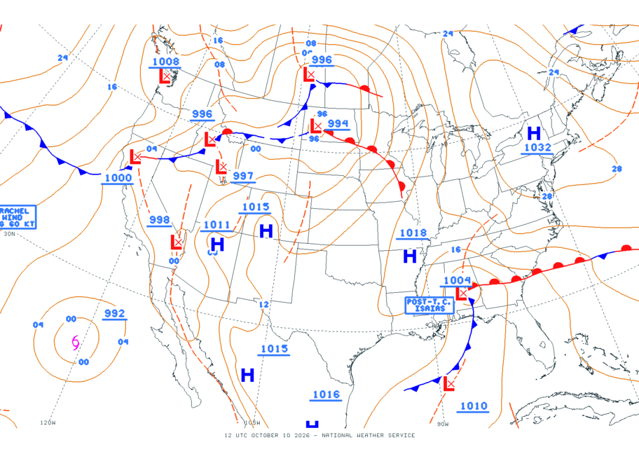 Continental USA - No Surface Data