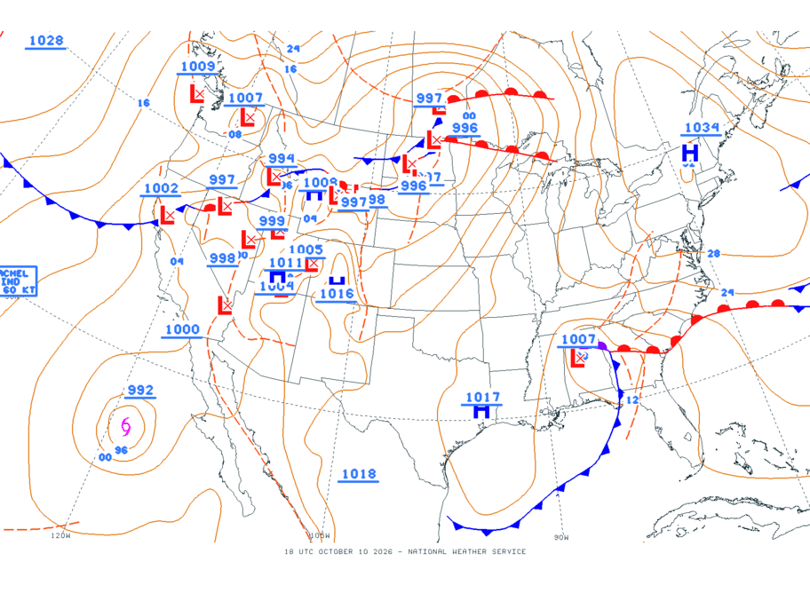 Continental USA - No Surface Data