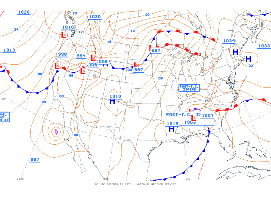 Continental USA - No Surface Data